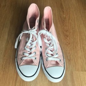 Baby Pink textured Converse